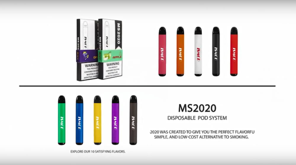 wegwerp vape pod Yun Xi ms2020, 10 e-liquid smaken